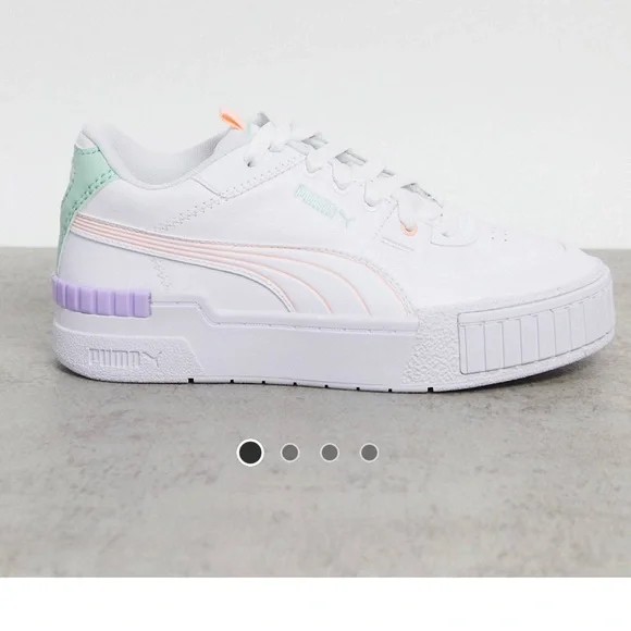 Puma Shoes Puma Cali Sport Sneakers In White And Neon Piping